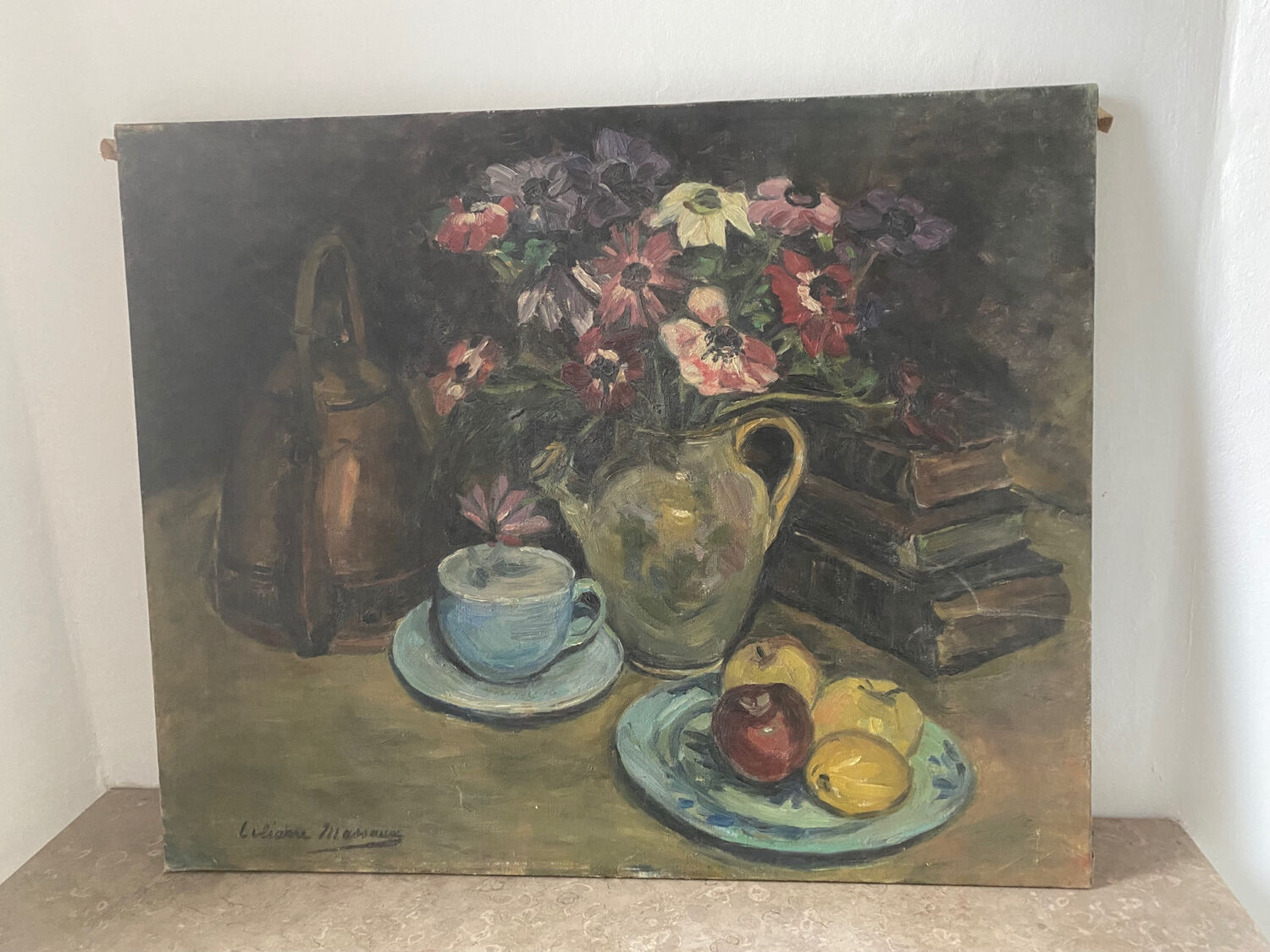 Nature morte signée Liliane Massaux