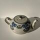 Green and blue teapot floral motif Badonviller