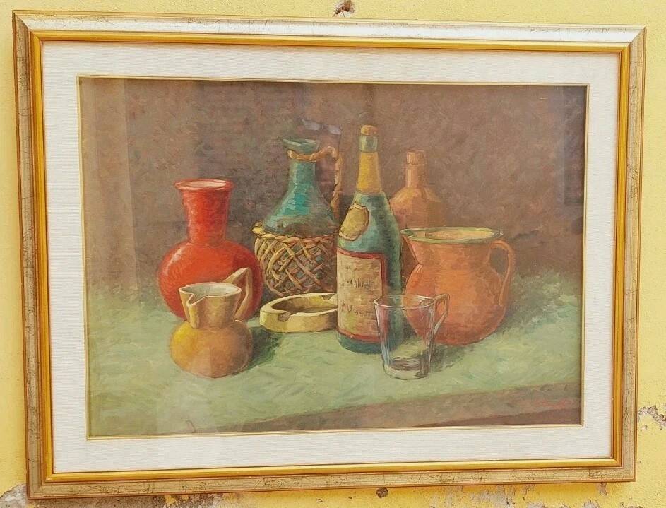 Oil painting on canvas Still life Spartaco Piancastelli 50x70 year
