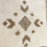 6 serviettes lin coton, décor brodé
