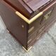 Commode scriban de marine bois laiton vintage et sa chaise