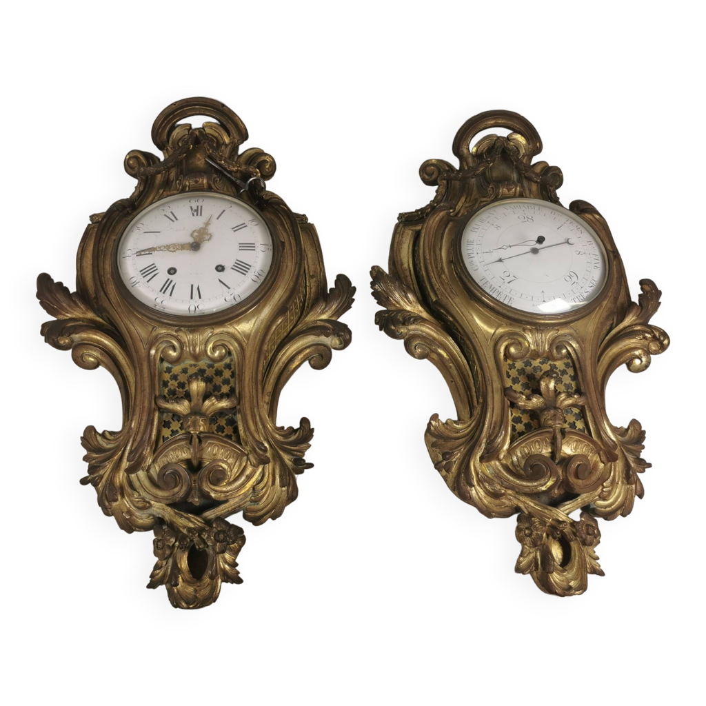 Cartel Ancien, Fronton Doré Pour Pendule Ou Horloge De Cheminée - Pièce Vintage Française