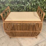 Vintage rattan toy chest