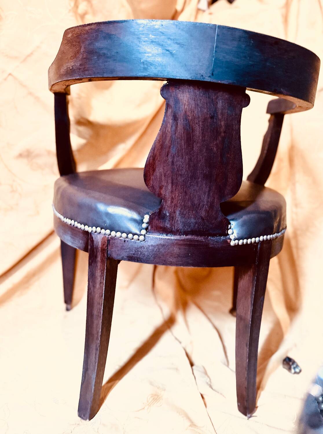 Pair of Empire style restoration armchairs from the 19th century.