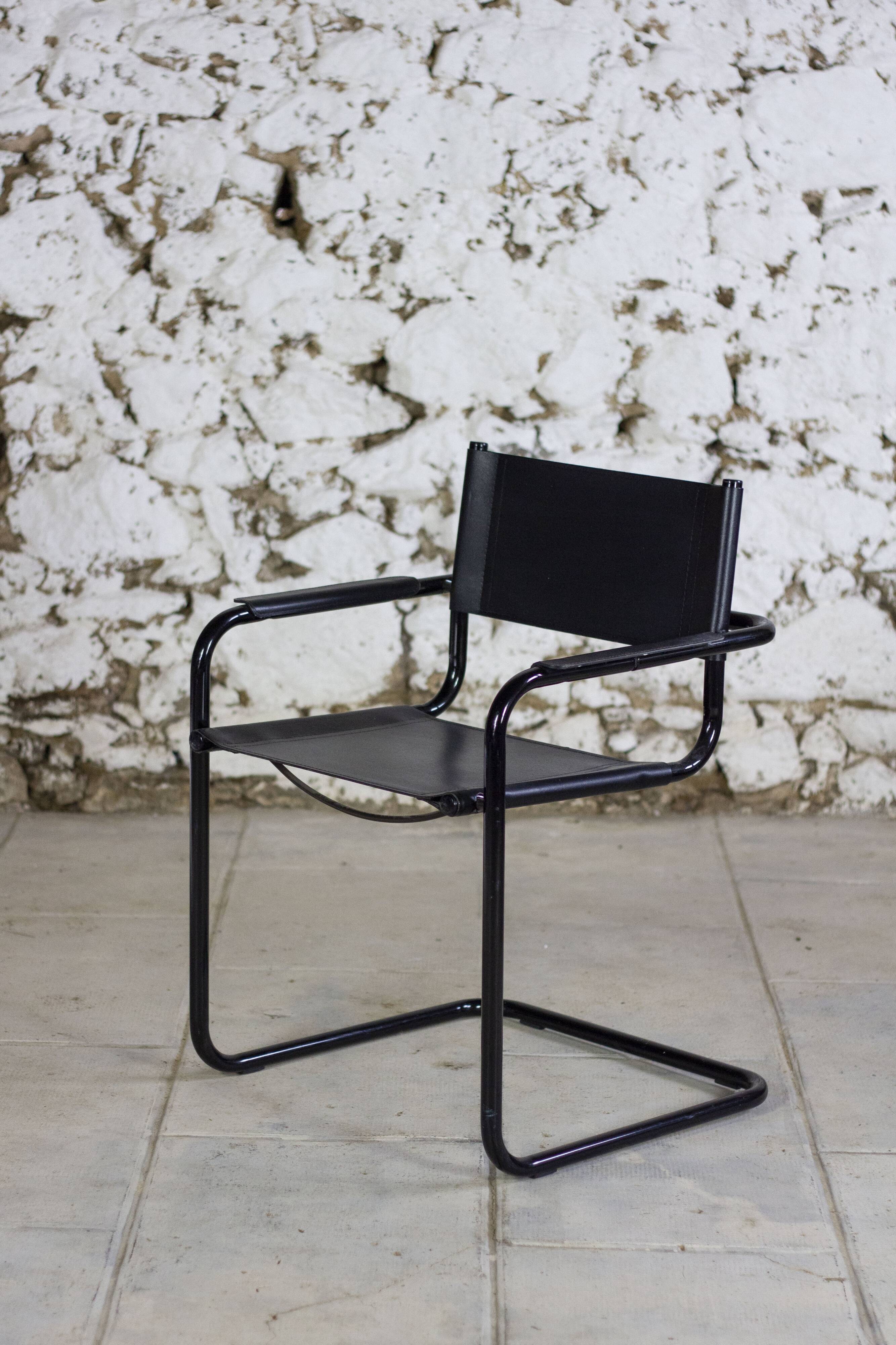 Lot de 6 fauteuils cantilever bauhaus style MG5 Grassi, 1970