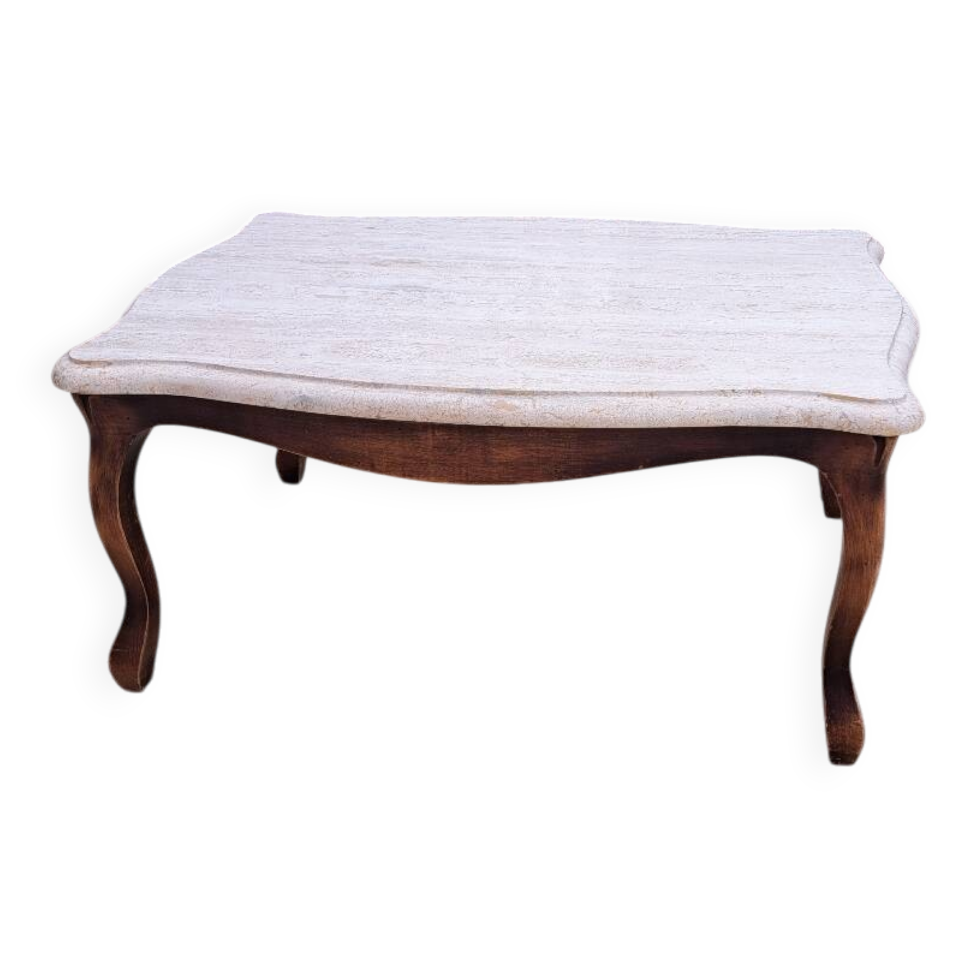 Wood and marble coffee table