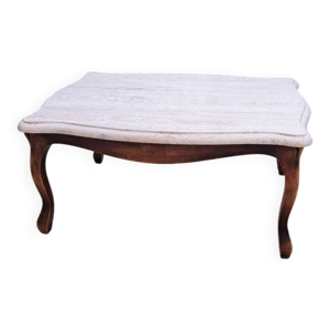 table basse en bois et - marbre