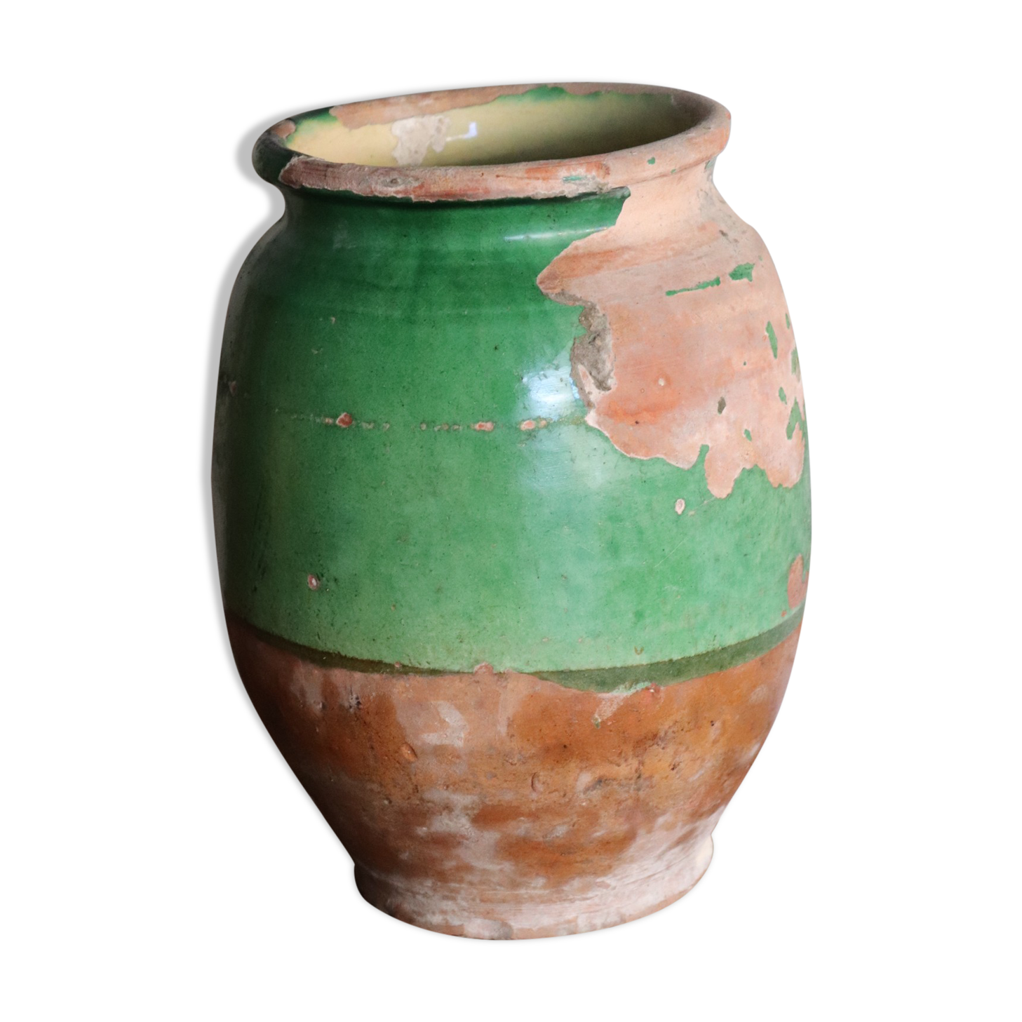 Green glazed terracotta confit pot