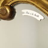 French Gold Leaf Gilded Baroque Style Mirror Crested Mirror Sixties 66cm
