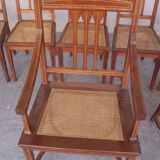 Set of 8 chairs and two fautuils of English style mahogany and mahogany veneer