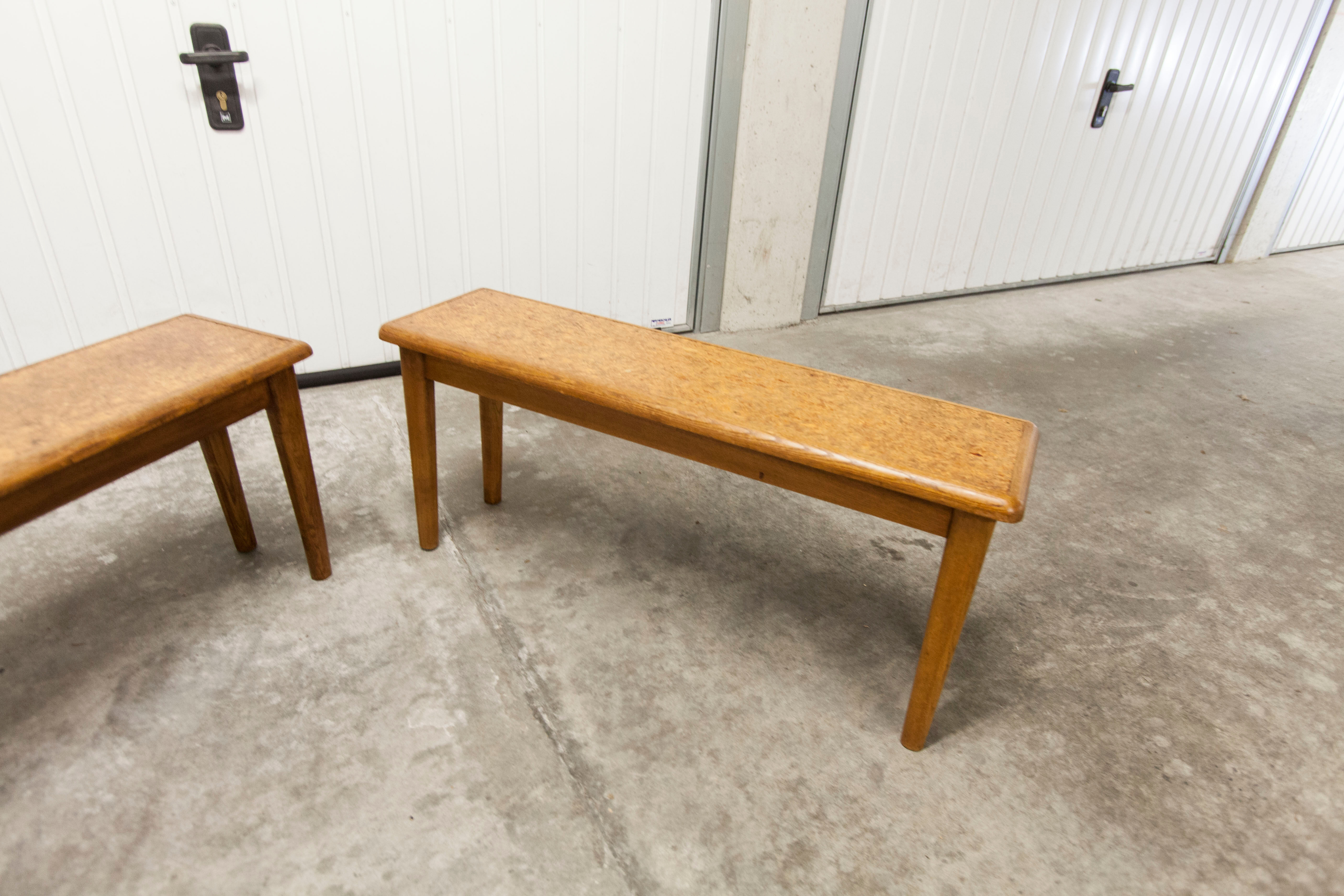 Paire de bancs enfant ou porte plante artisanal 1960