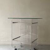 Desk in plexiglass by David Lange for Roche Bobois, design 1970.