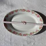 Set of 2 Limoge porcelain dishes, floral pattern.