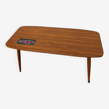 Scandinavian teak and ceramic coffee table from the 60s