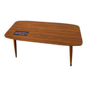 Scandinavian teak and ceramic coffee table from the 60s