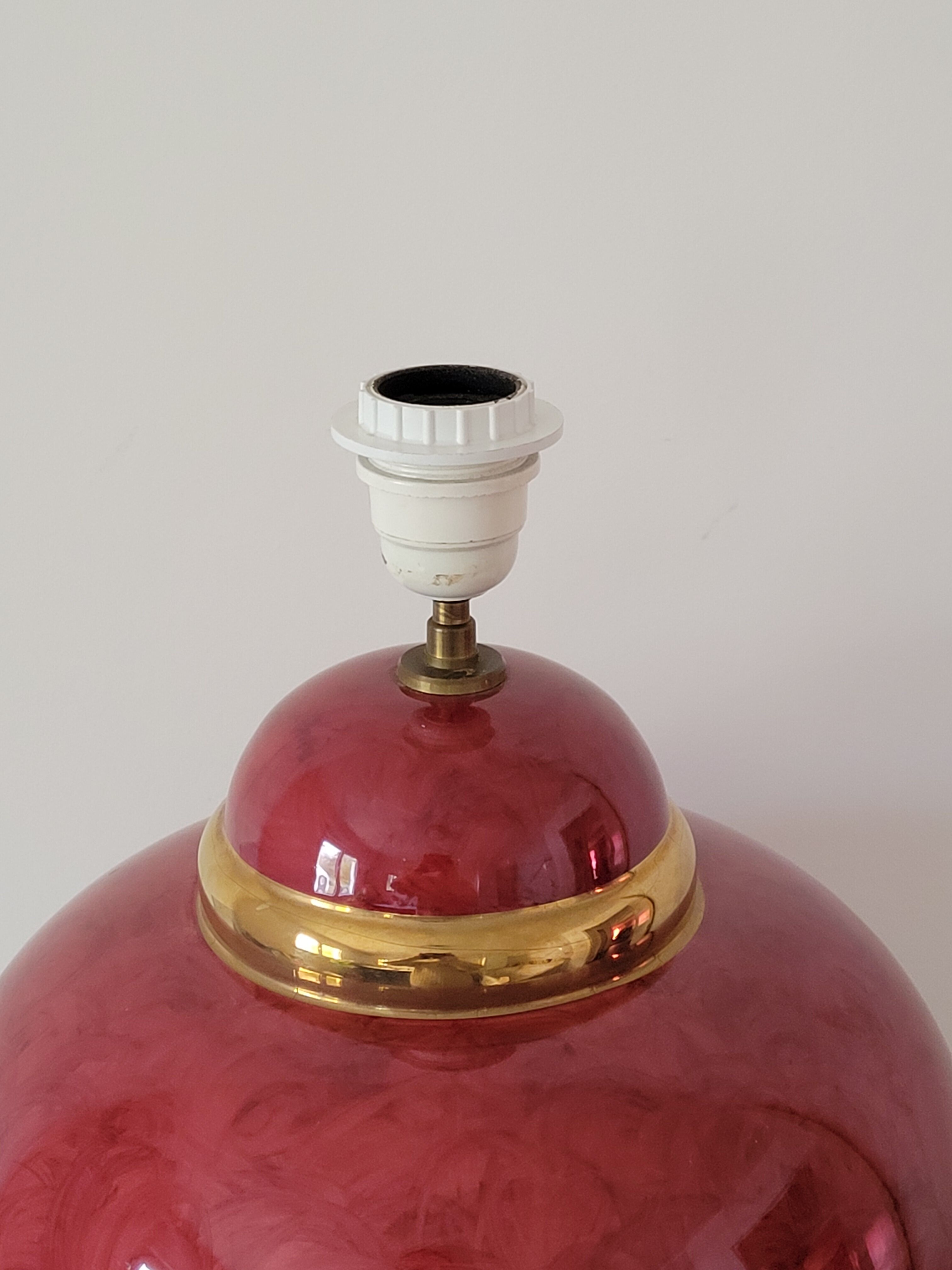 Rondo lamp by Kostka in cracked ceramic