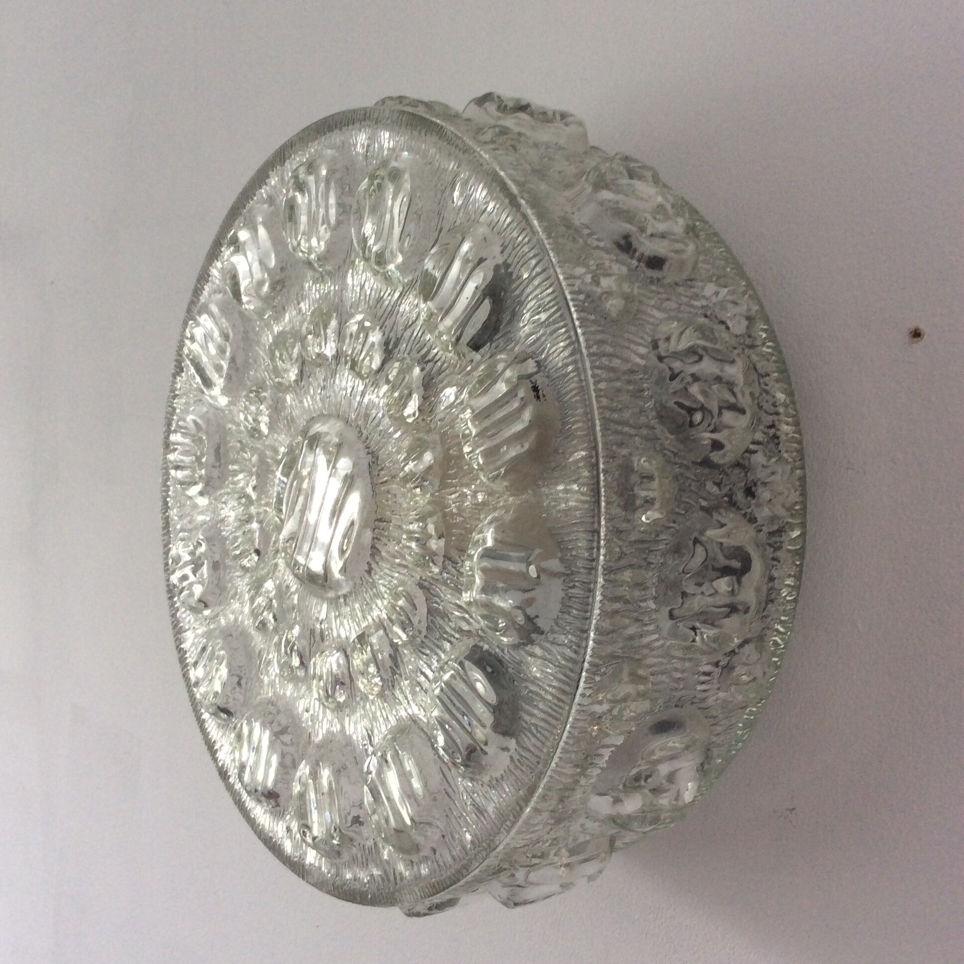 Vintage 60s-70s moulded glass ceiling light