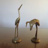 Pair of herons in brass 70s
