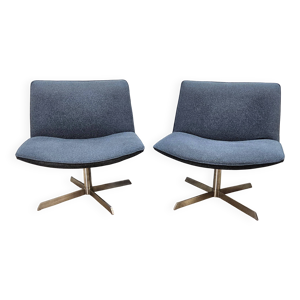 Ensemble de 2 fauteuils - tissu gris