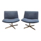 Set of 2 Arper Catifa 80 lounge chairs grey fabric / chrome