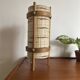 Vintage handcrafted lamp in woven wool and wood veneer