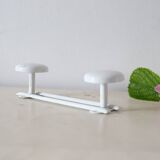 White metal wall coat rack, vintage