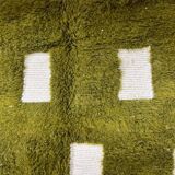 Handmade green pure wool rug, size 150 x 250 cm