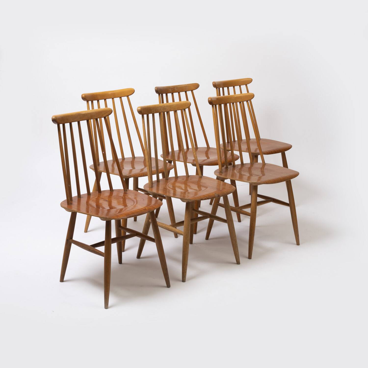 Set of 6 Fanett 65t dining chairs by Ilmarii Tapiovaara, Sweden, 1960