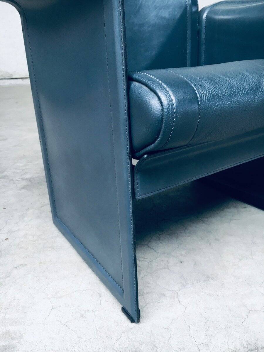 Postmodern Korium KM1 Leather Armchair by Tito Agnoli for Matteo Grassi, Italy, 1980s