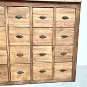 Craftsman's cabinet with 24 drawers in solid pine, 1950s.