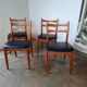 Set of 4 vintage Scandinavian chairs with Skaï seat