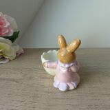 Shape rabbit pattern flowers eggcup