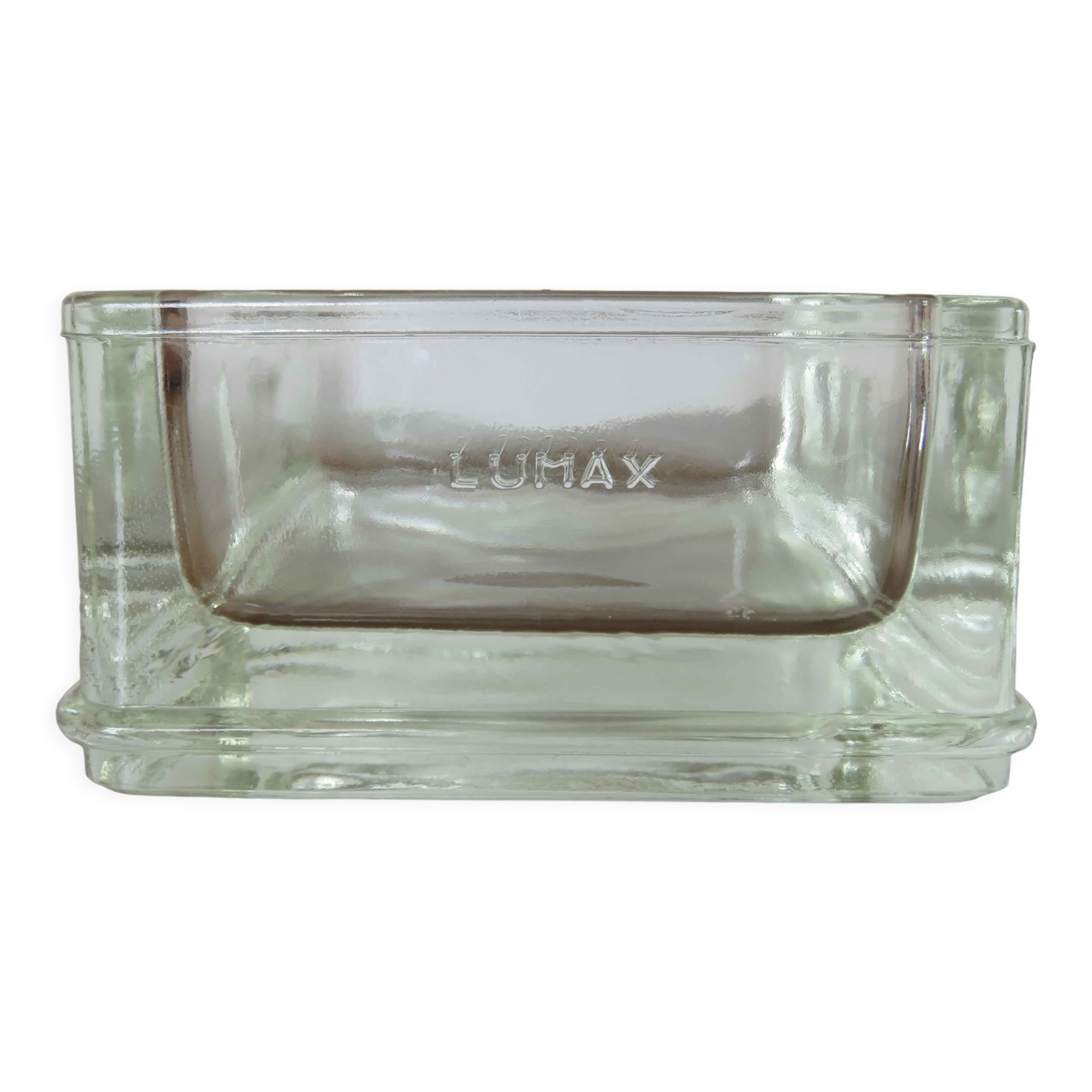 Glass paving ashtray signed lumax 40s 50