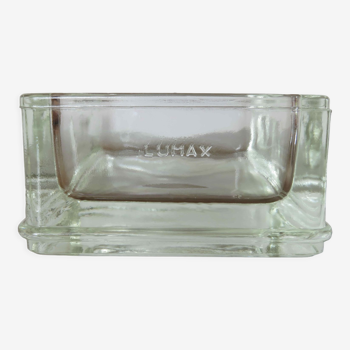 Pavé de verre cendrier signé lumax années 40 50