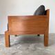 Modernist armchair in exotic wood and leather