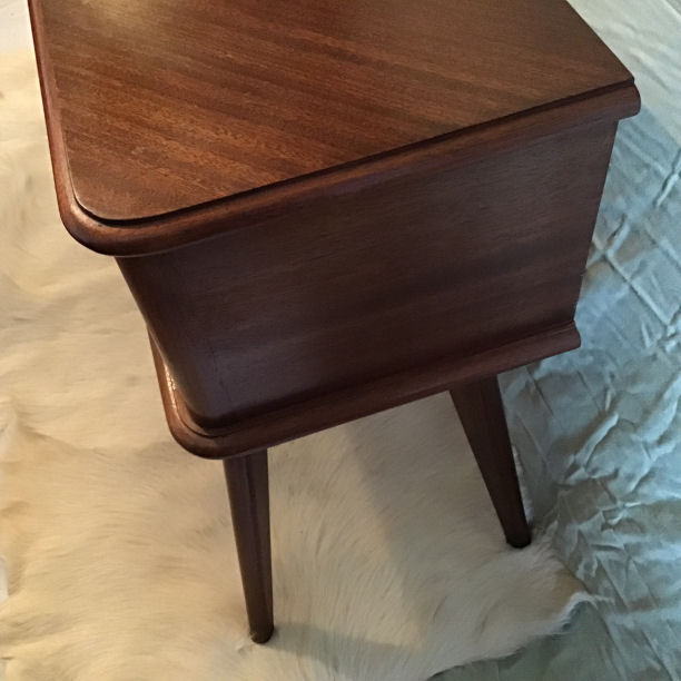 Pair of bedside tables Scandinavian feet 50's compass