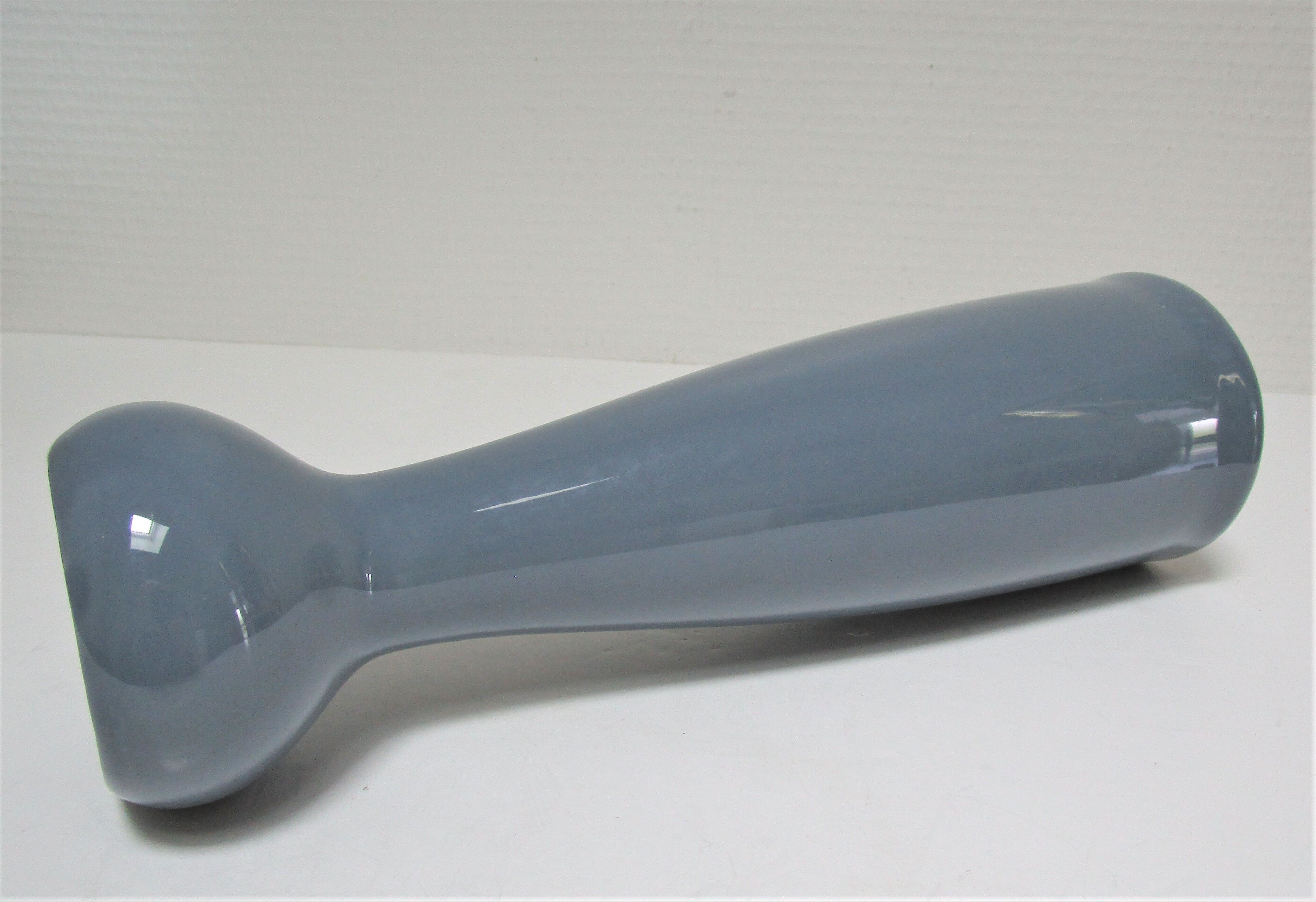 Blue blue grey glazed ceramic hyacinth vase design 70s - 80s