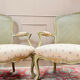 PAIRE DE FAUTEUILS EN BOIS LAQUÉ DE STYLE LOUIS XV XIX EME SIÈCLE  