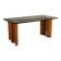 Vintage table in burl wood and glass, Italian design, 1970s.