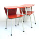 2 fifties red vintage bedside cabinets