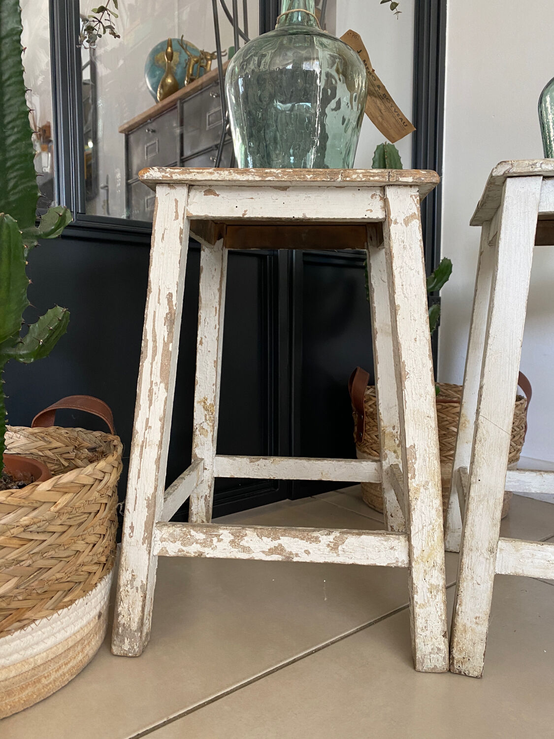 Old wooden painter's stools
