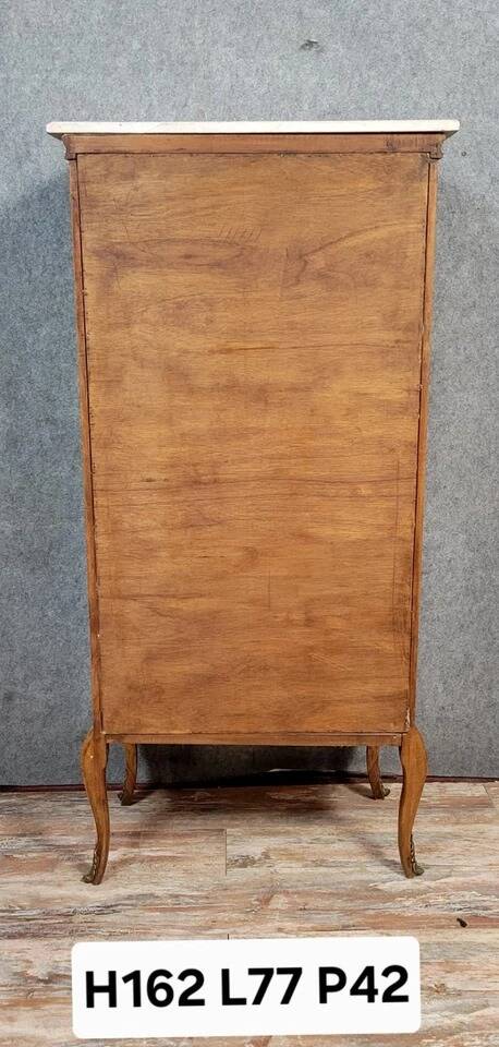 Louis XV style display case in rosewood and gilded bronze