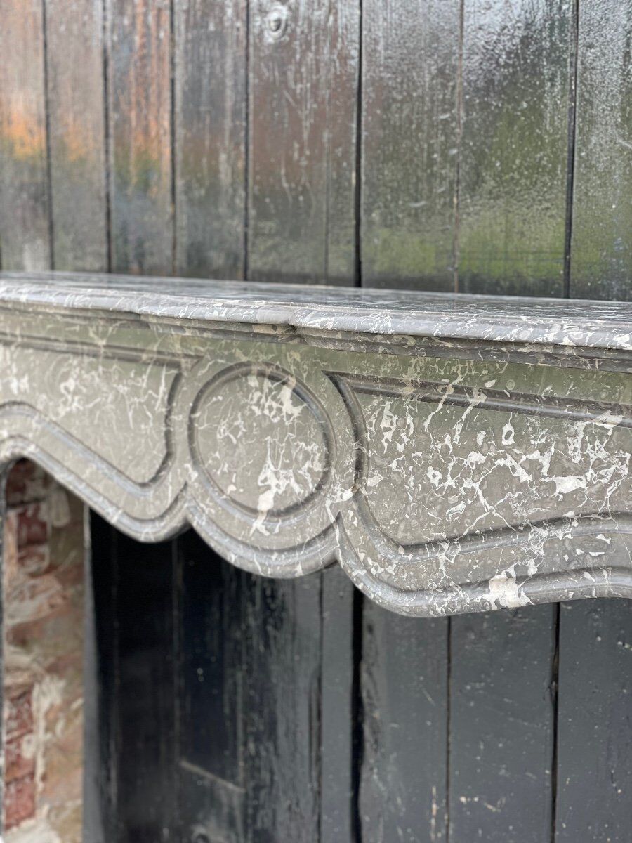 Fireplace Napoleon III in grey marble Saint-anne