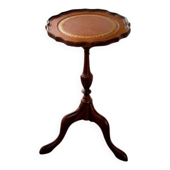Table basse circulaire antique en bois de rotin, style Français traditionnel, table d’accent étroite