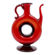 Vintage red blown glass carafe "Anneau"