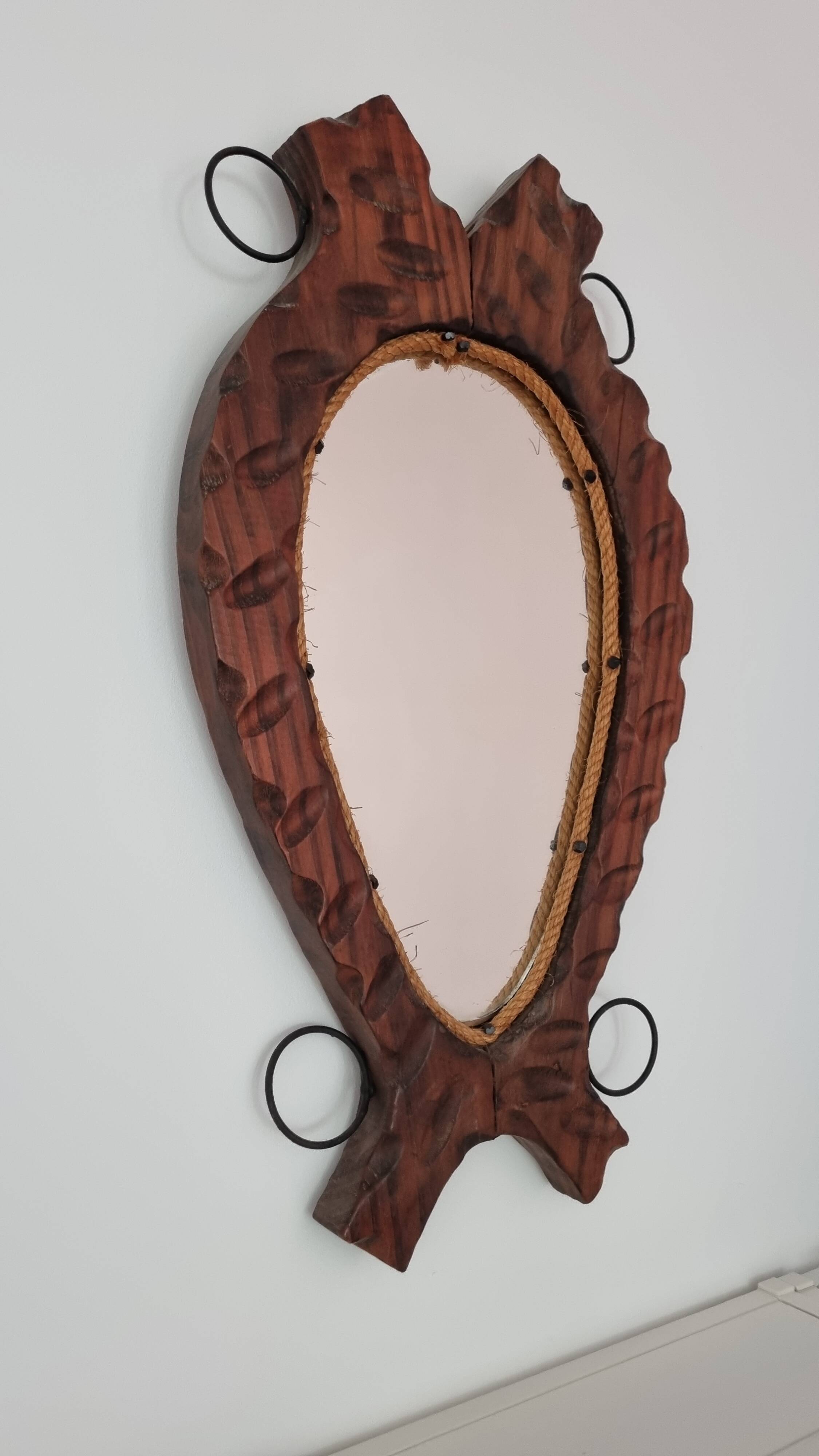 Brutalist vintage mirror