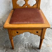 Set of 3 rustic neo-Gothic stools, 1970s
