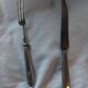 Serving, silvered metal leg cutlery