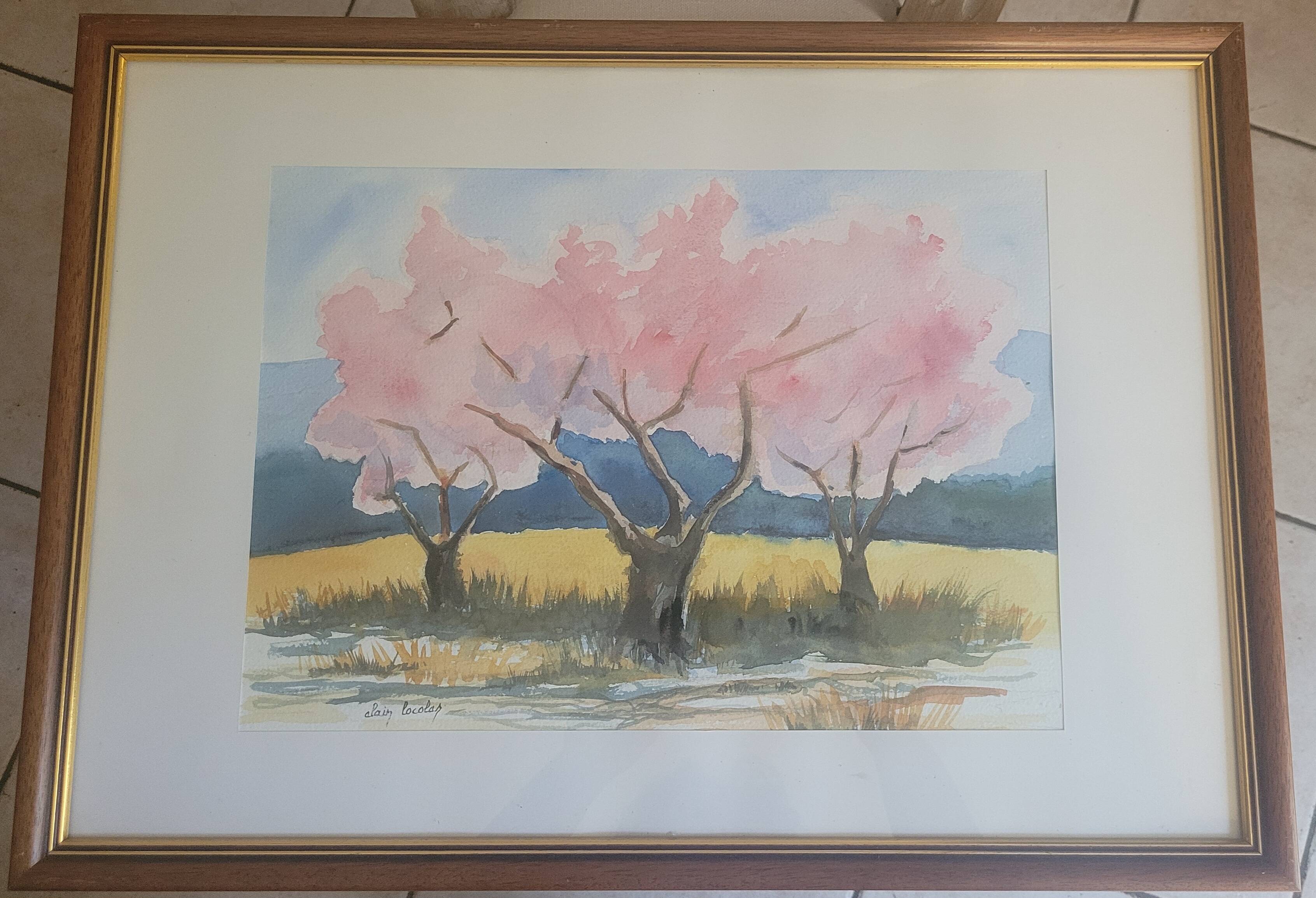 Watercolor cherry blossoms