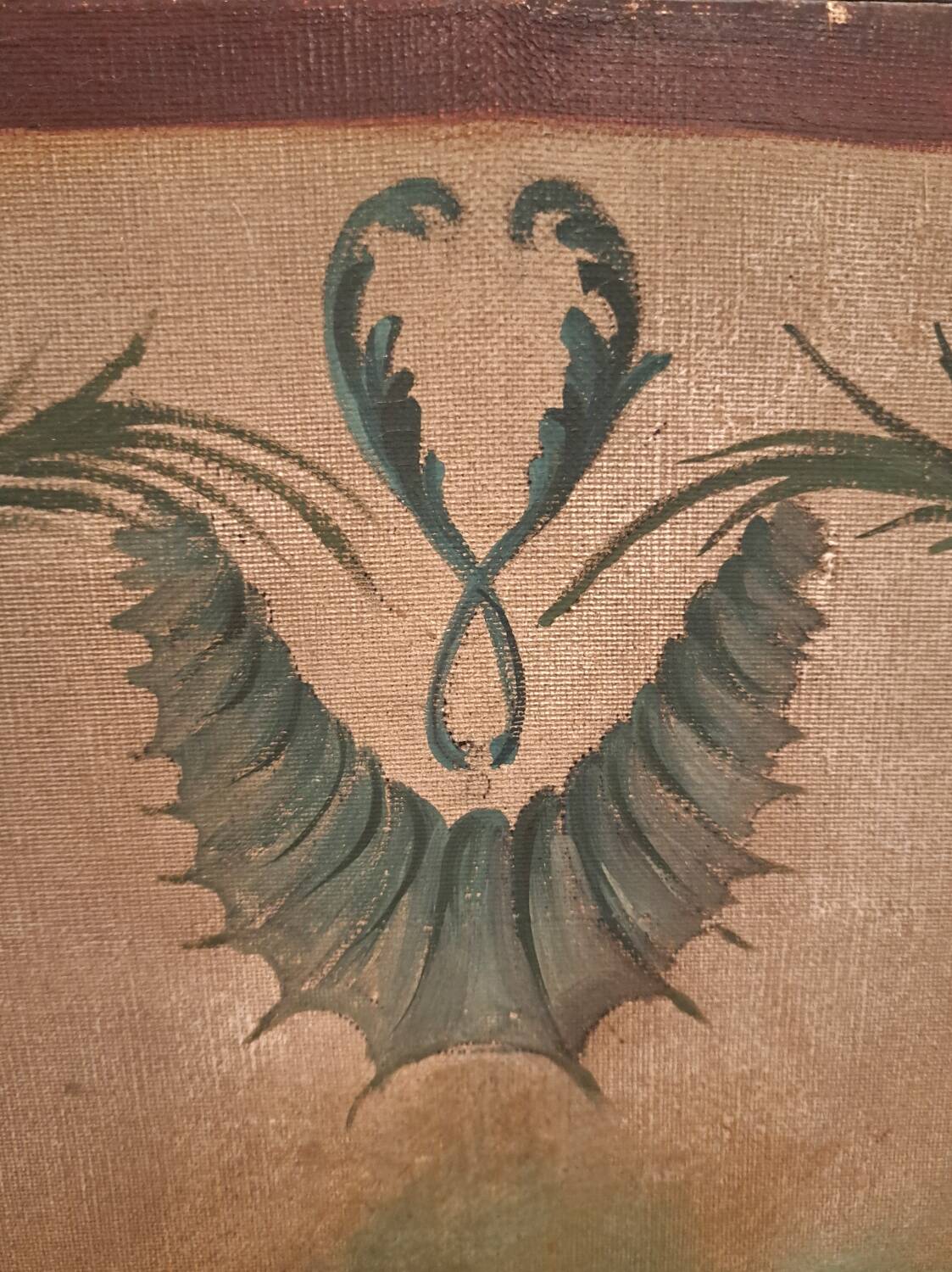 Louis XVI period screen, oil on canvas